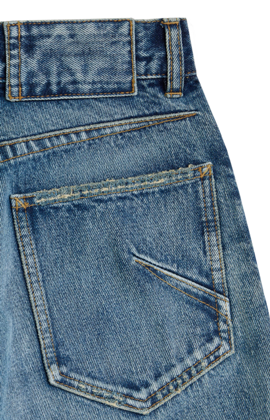 Straight Denim Jeans in Faded Blue