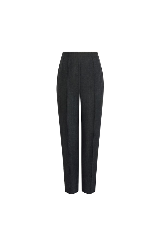 ALAÏA Tapered Wool Denim Pants in Night — front view