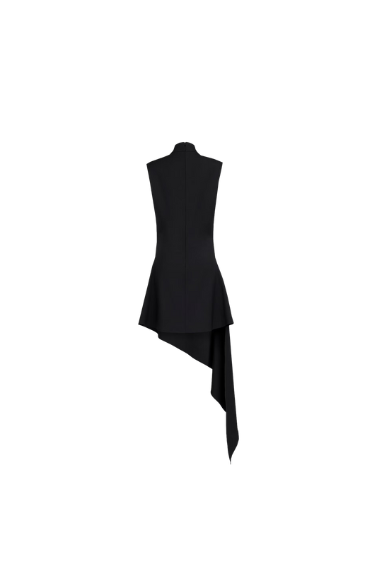 Wool Gabardine Pointed Dress