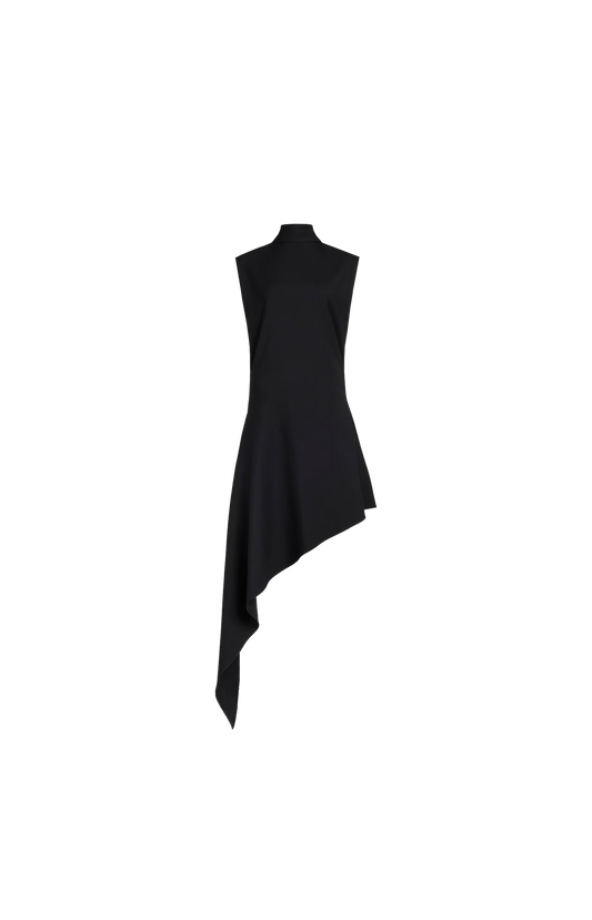 Wool Gabardine Pointed Dress