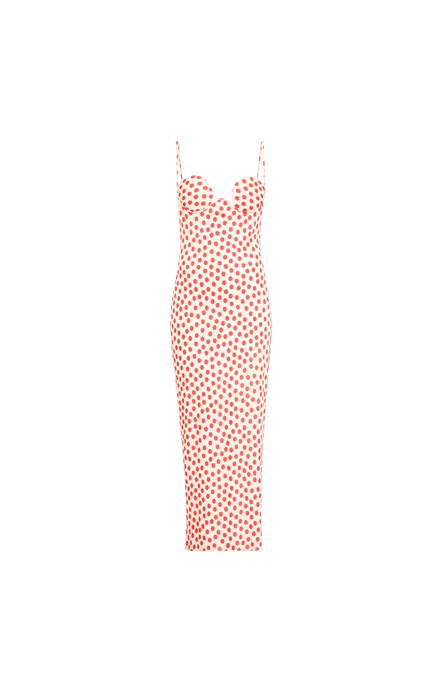 Polka Dot Column Dress in Ecru