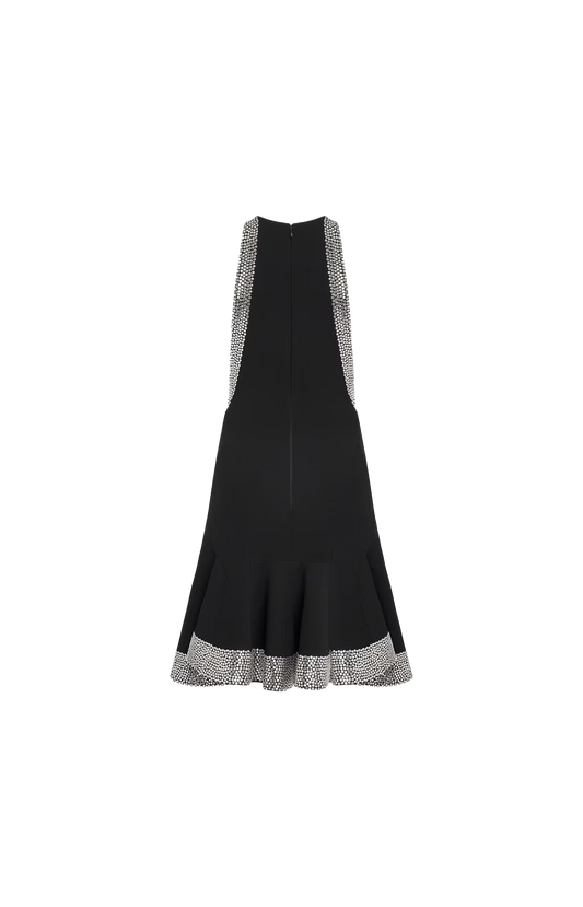Studded Flared Dress in Black