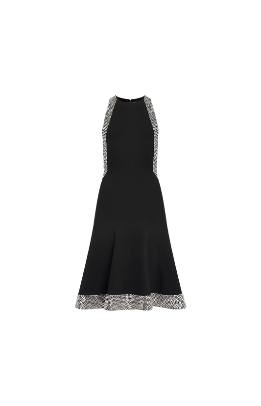 Studded Flared Dress in Black