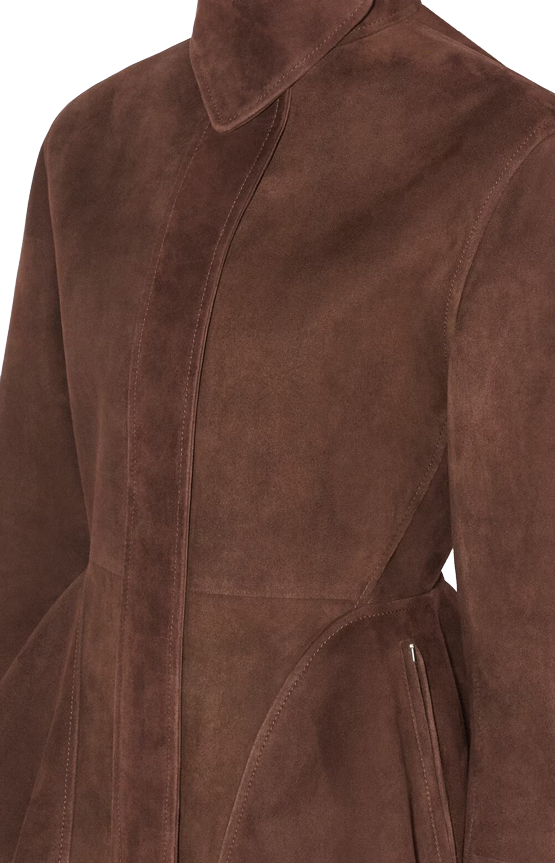 Suede Goatskin Peplum Jacket