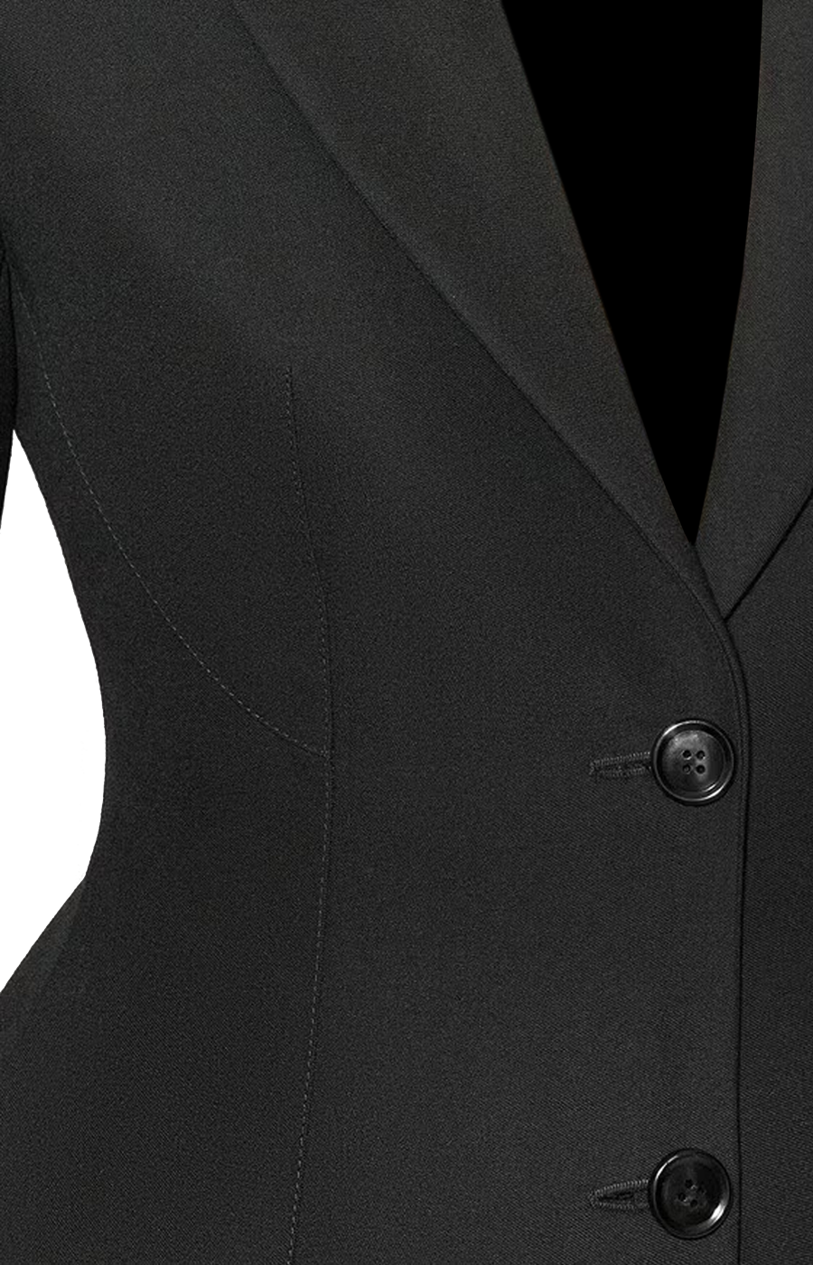 Light Wool Single-Breasted Jacket in Black