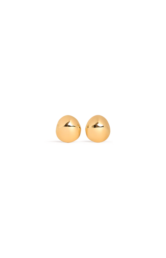 ALAÏA Dome Earrings in Gold — front view