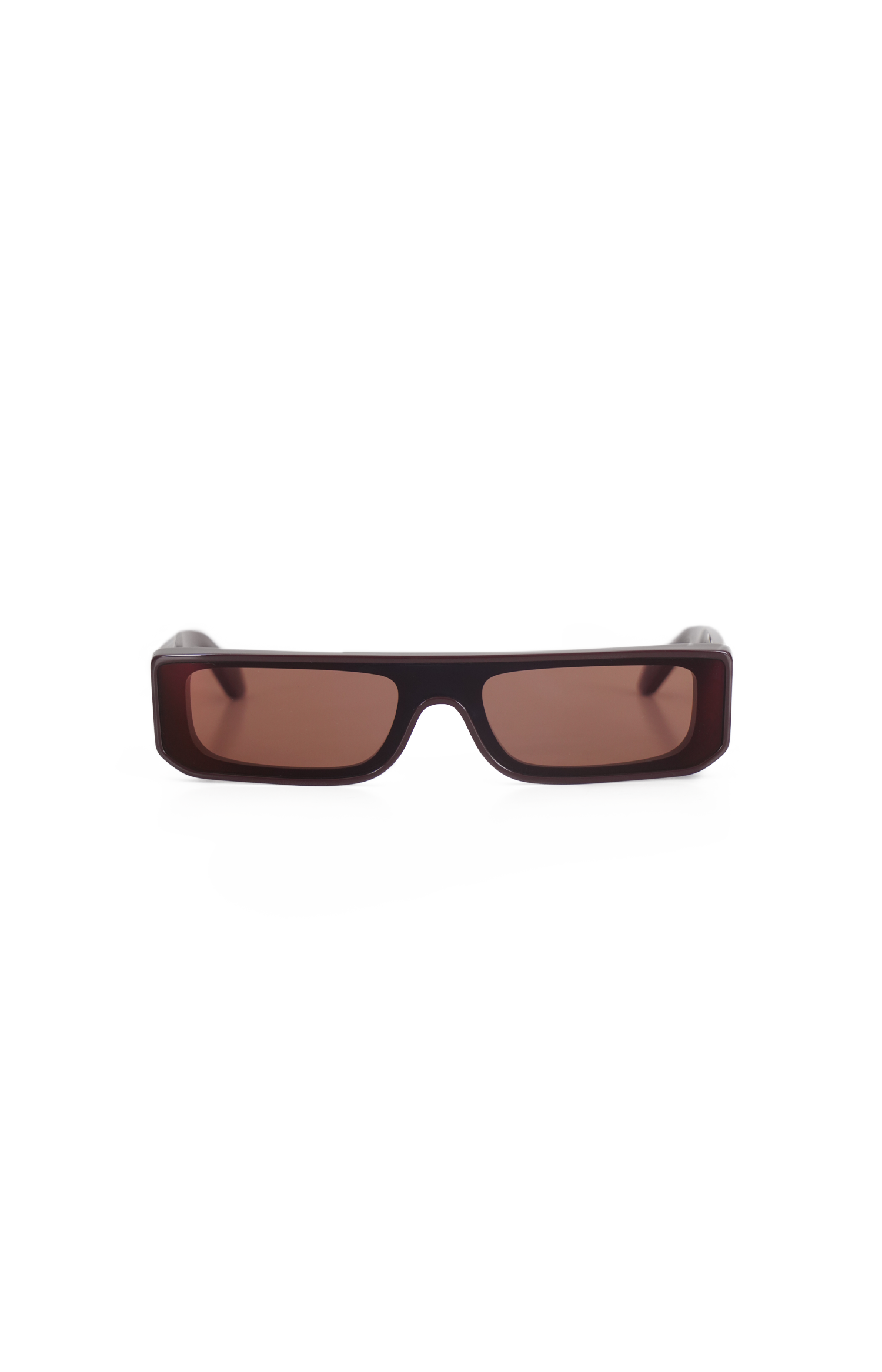 ALAÏA Rectangle-Frame Sunglasses in Burgundy — front view