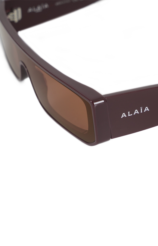 Rectangle-Frame Sunglasses in Burgundy