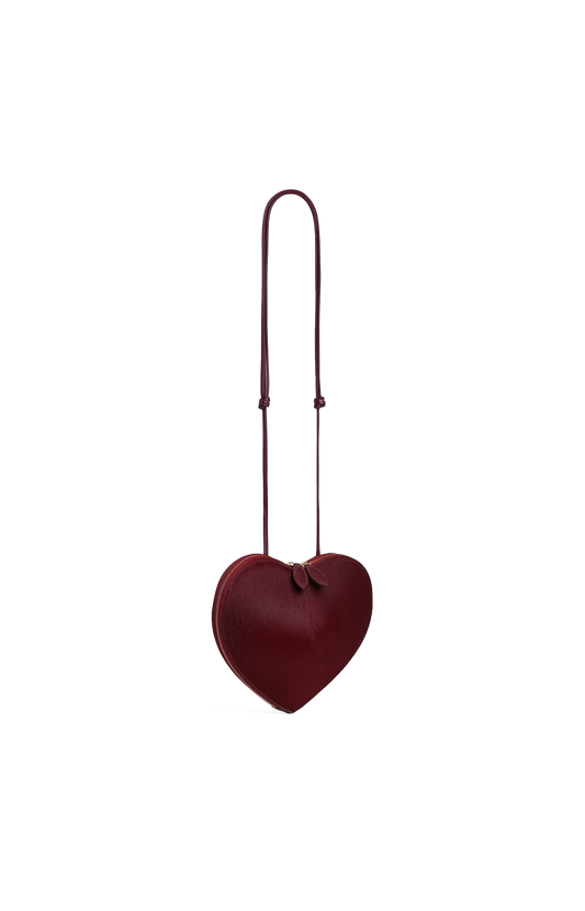ALAÏA Le Coeur Bi-Material Bag in Haircalf in Red — product photo 2