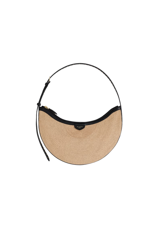 One Piece Demi Lune Bag in Paper Straw