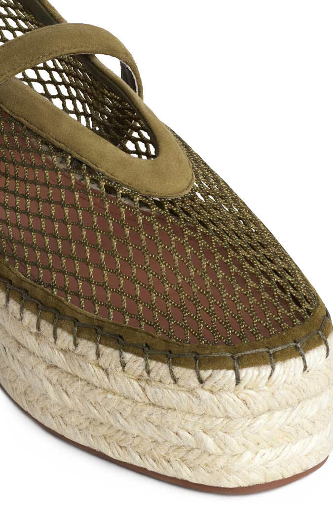 Fishnet Wedge Flat Espadrille