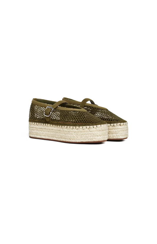 Fishnet Wedge Flat Espadrille