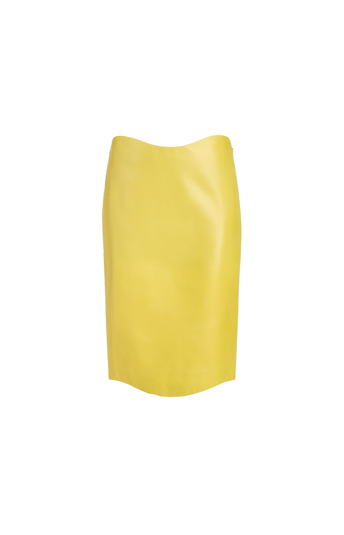 ALAÏA Yellow Lambskin Pencil Skirt