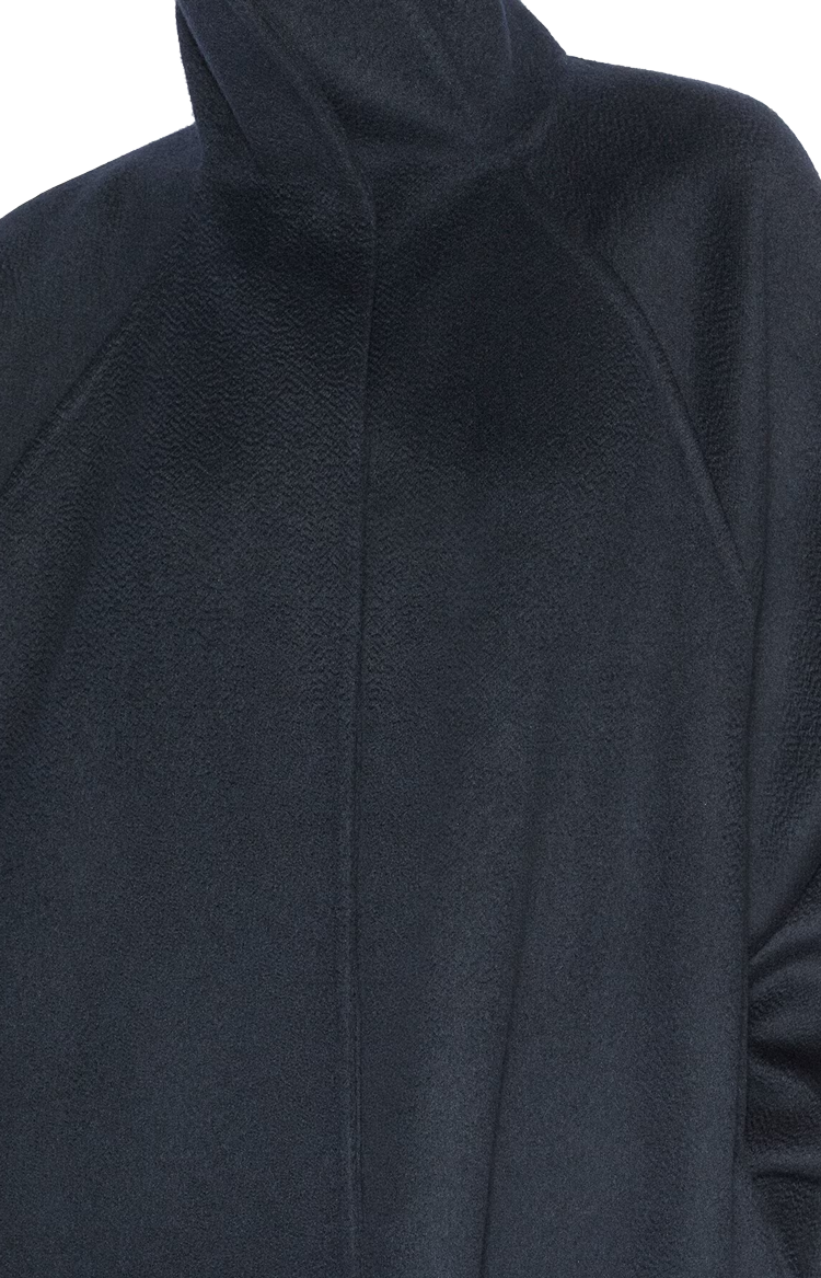 Alaïa Midnight Asymmetric Double face Cashmere Coat