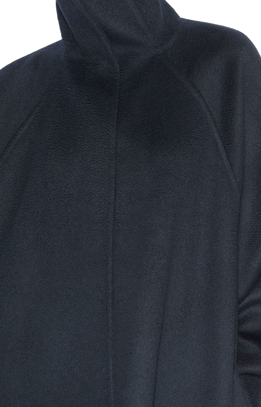 Alaïa Midnight Asymmetric Double face Cashmere Coat