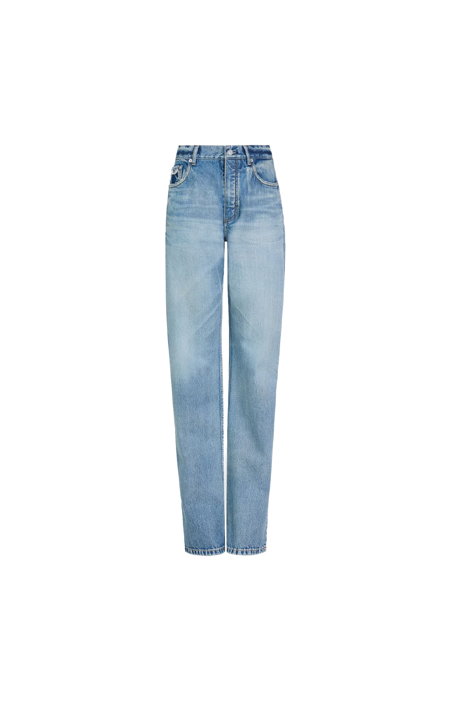 Straight Denim Jeans in Faded Blue