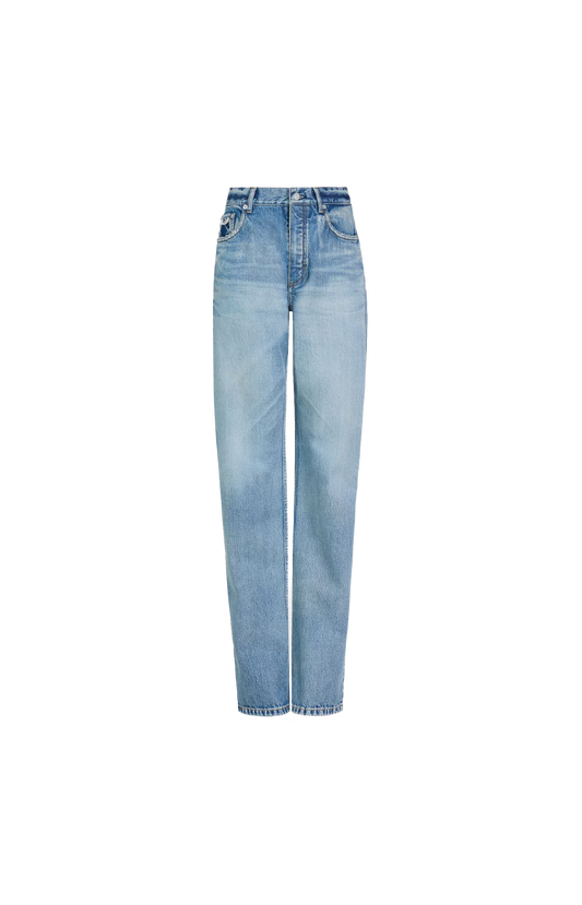 Straight Denim Jeans in Faded Blue