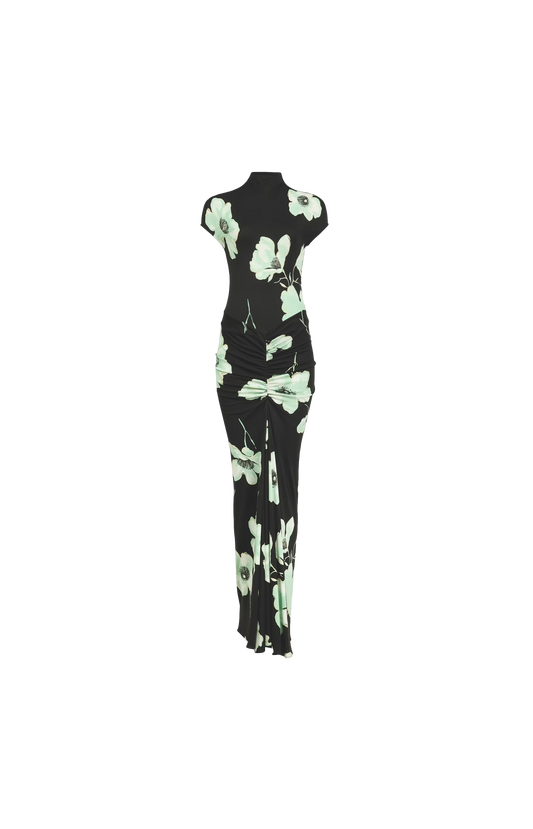 Alaïa Draped Printed Dress