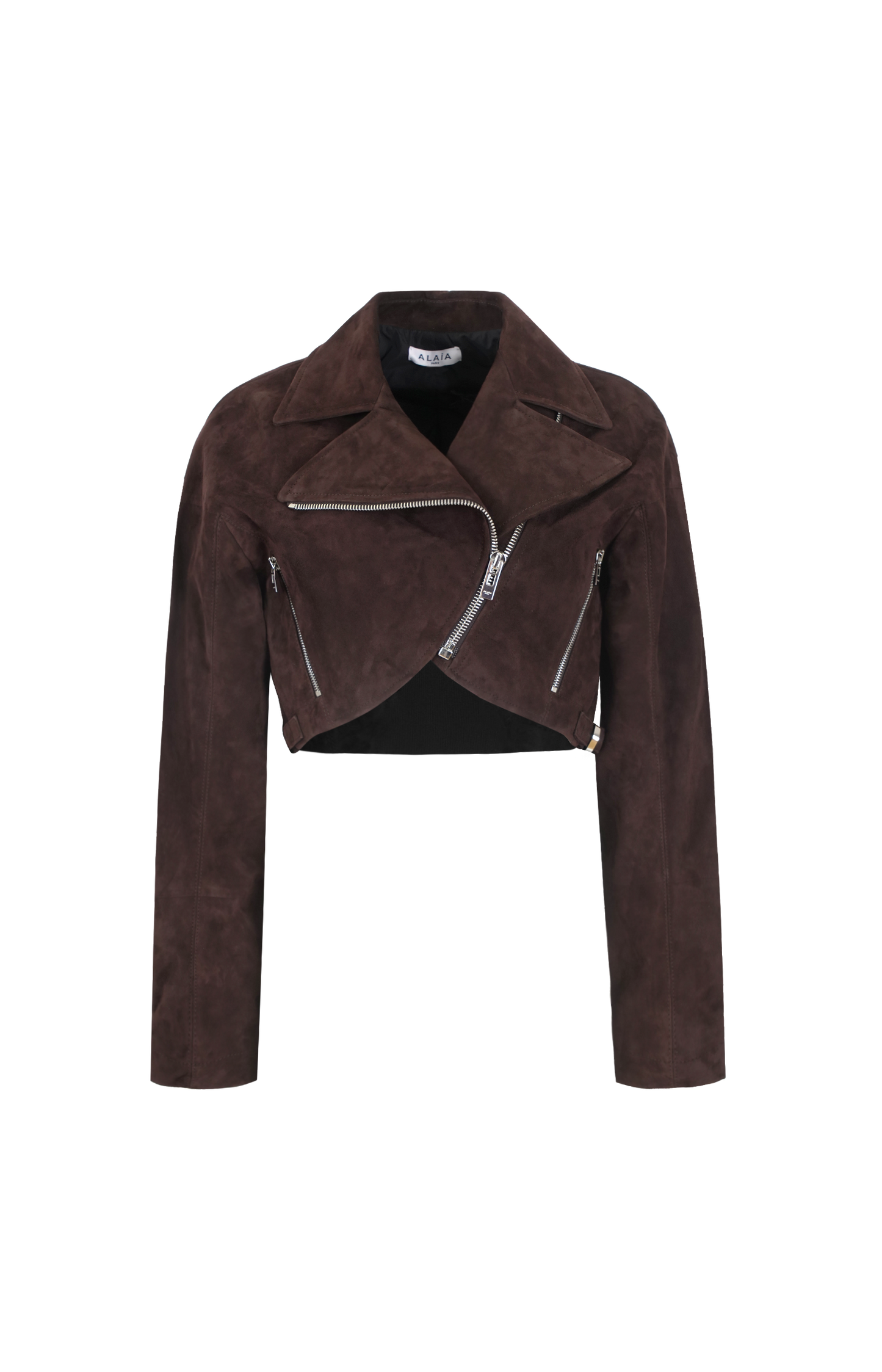 ALAÏA Cropped Suede Biker Jacket