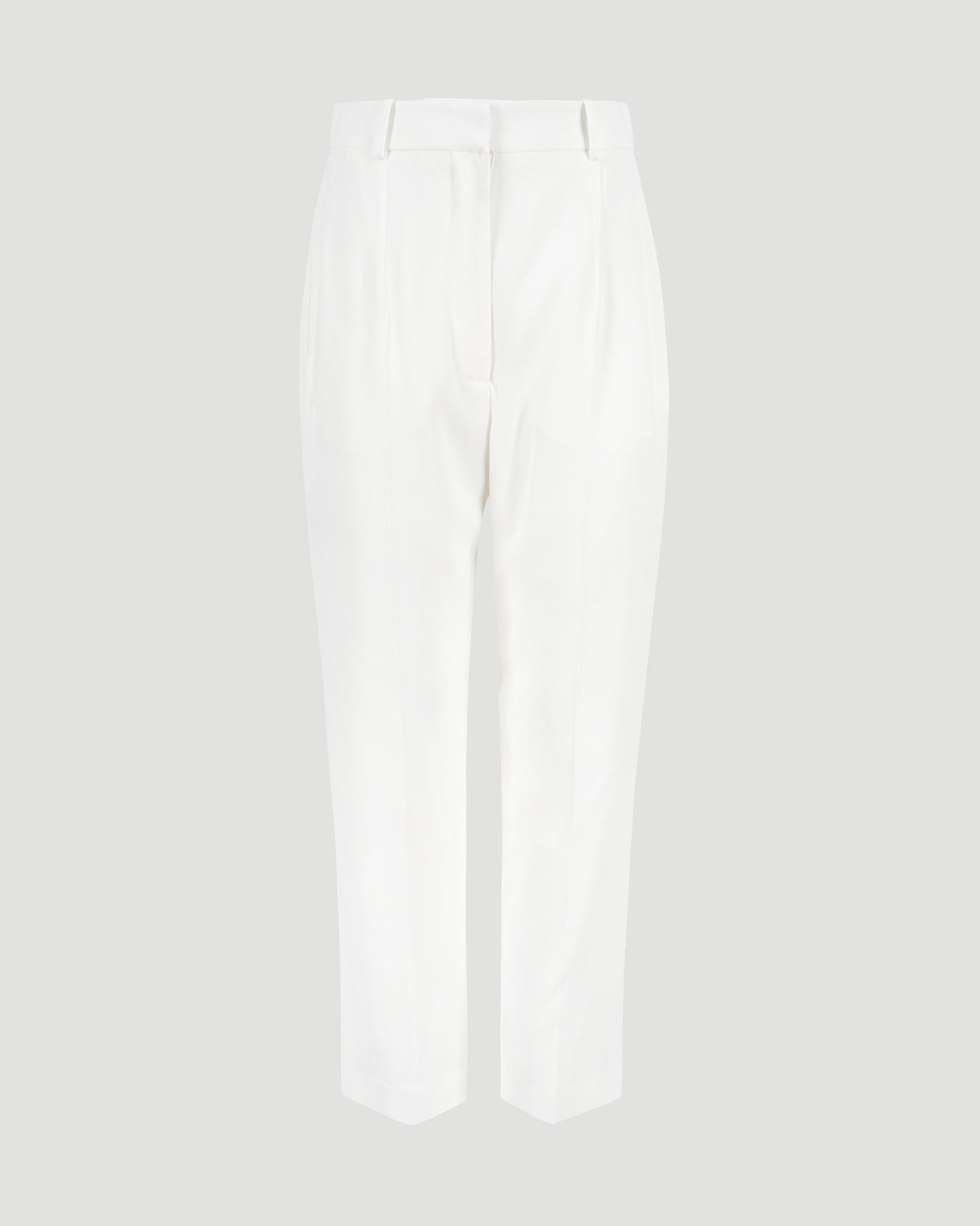 Leaf Crepe Cigarette Trousers in Light Ivory