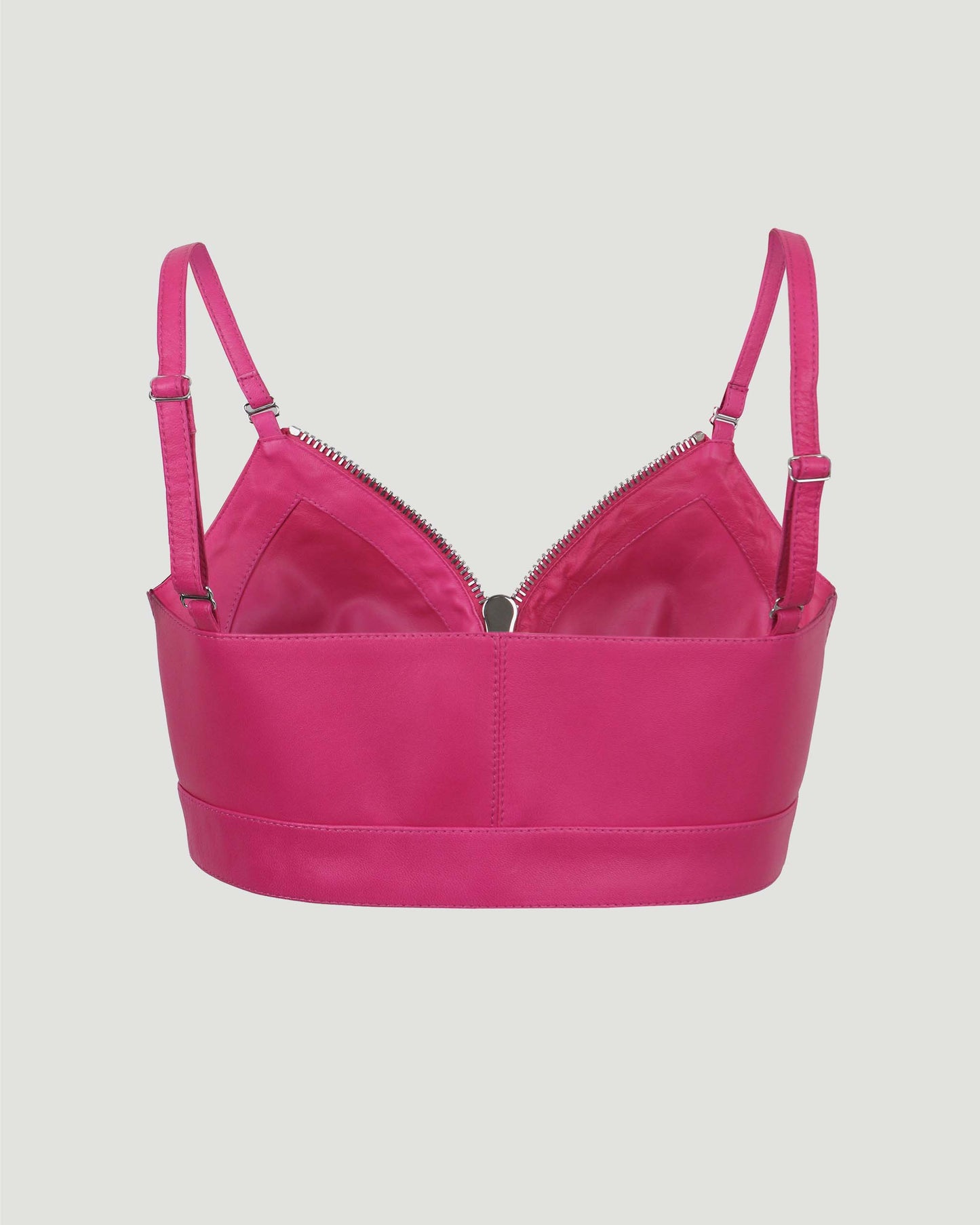 LEATHER TOP IN PINK
