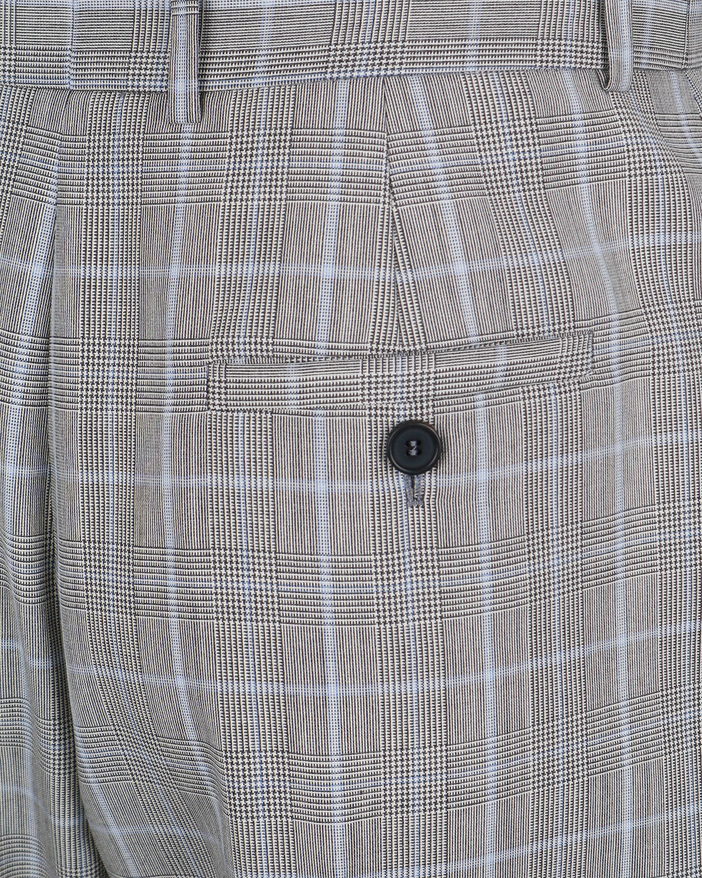 Wool Peg Trousers in Grey and Blue
