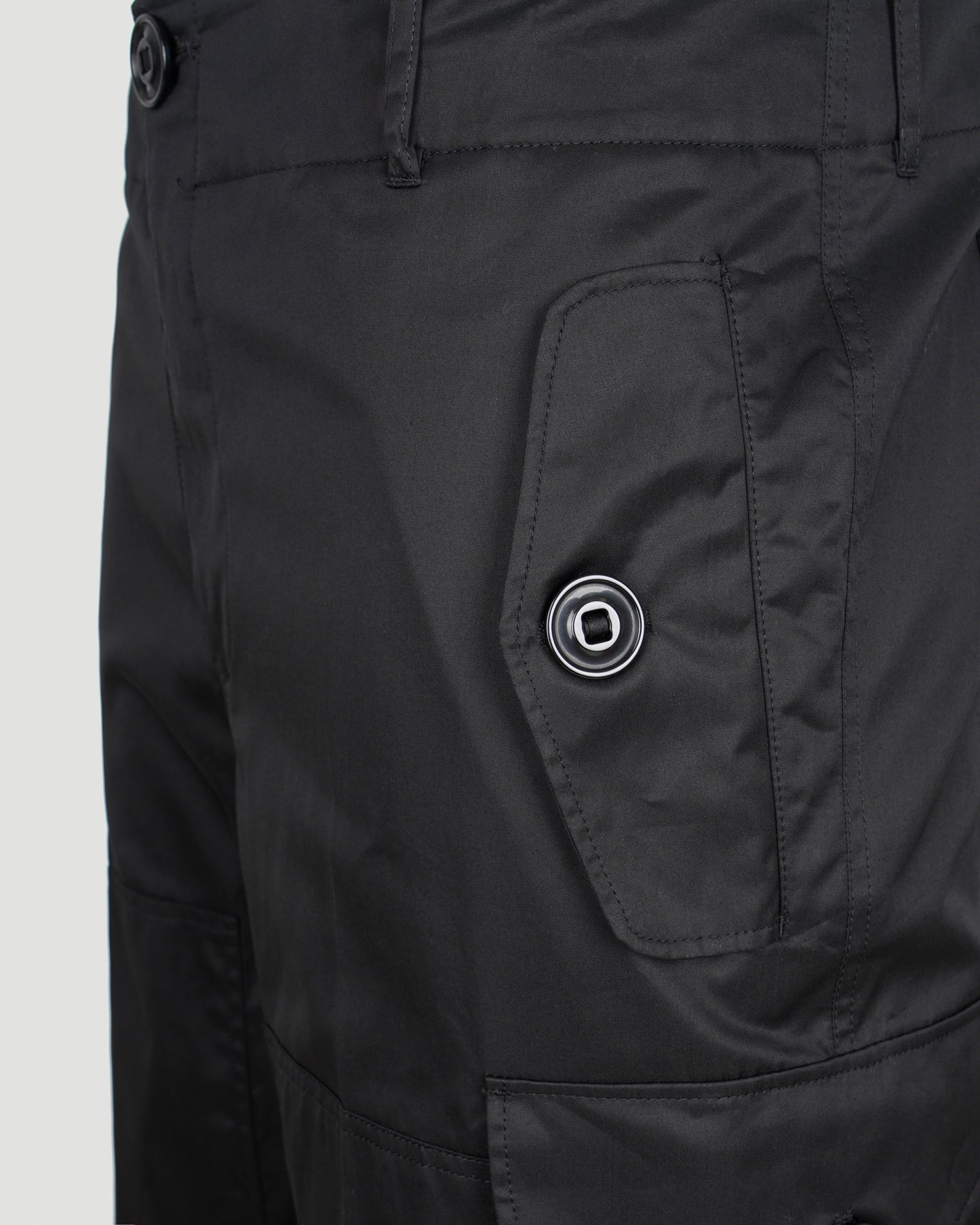 Military Wide Leg Trousers in Black