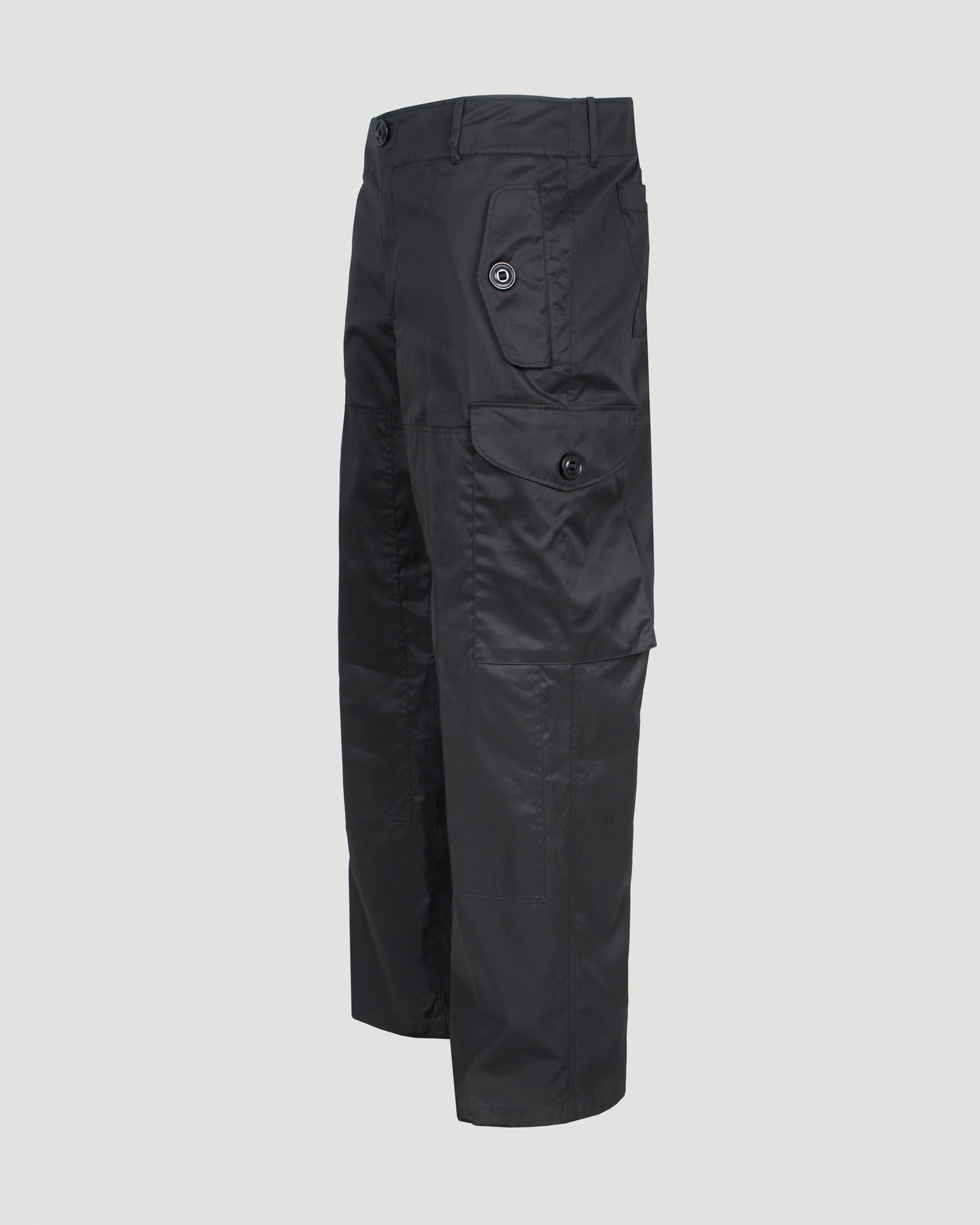 Military Wide Leg Trousers in Black
