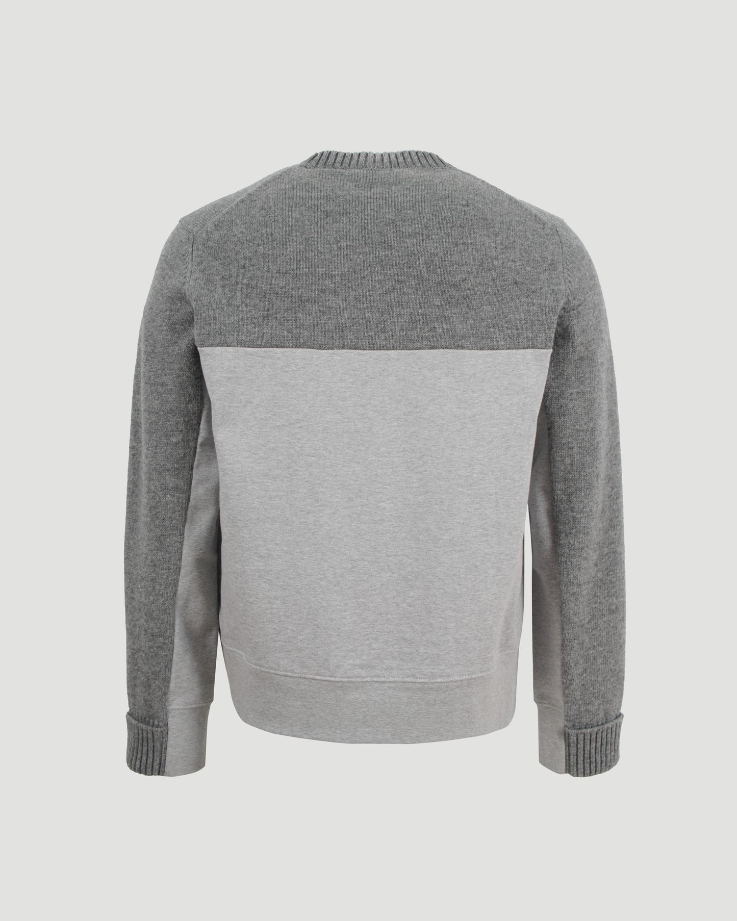 BI-MATERIAL SWEATER IN GREY
