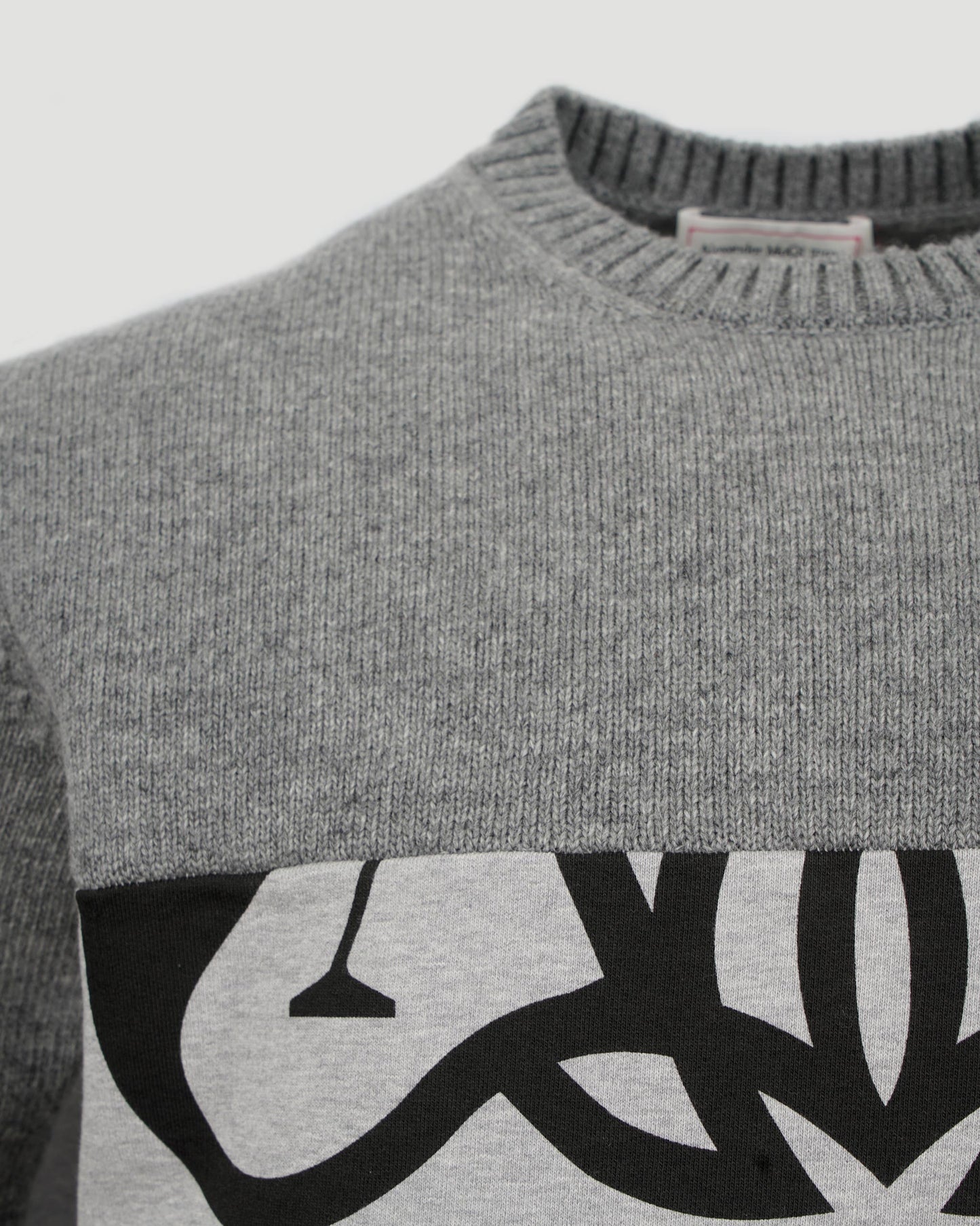 BI-MATERIAL SWEATER IN GREY