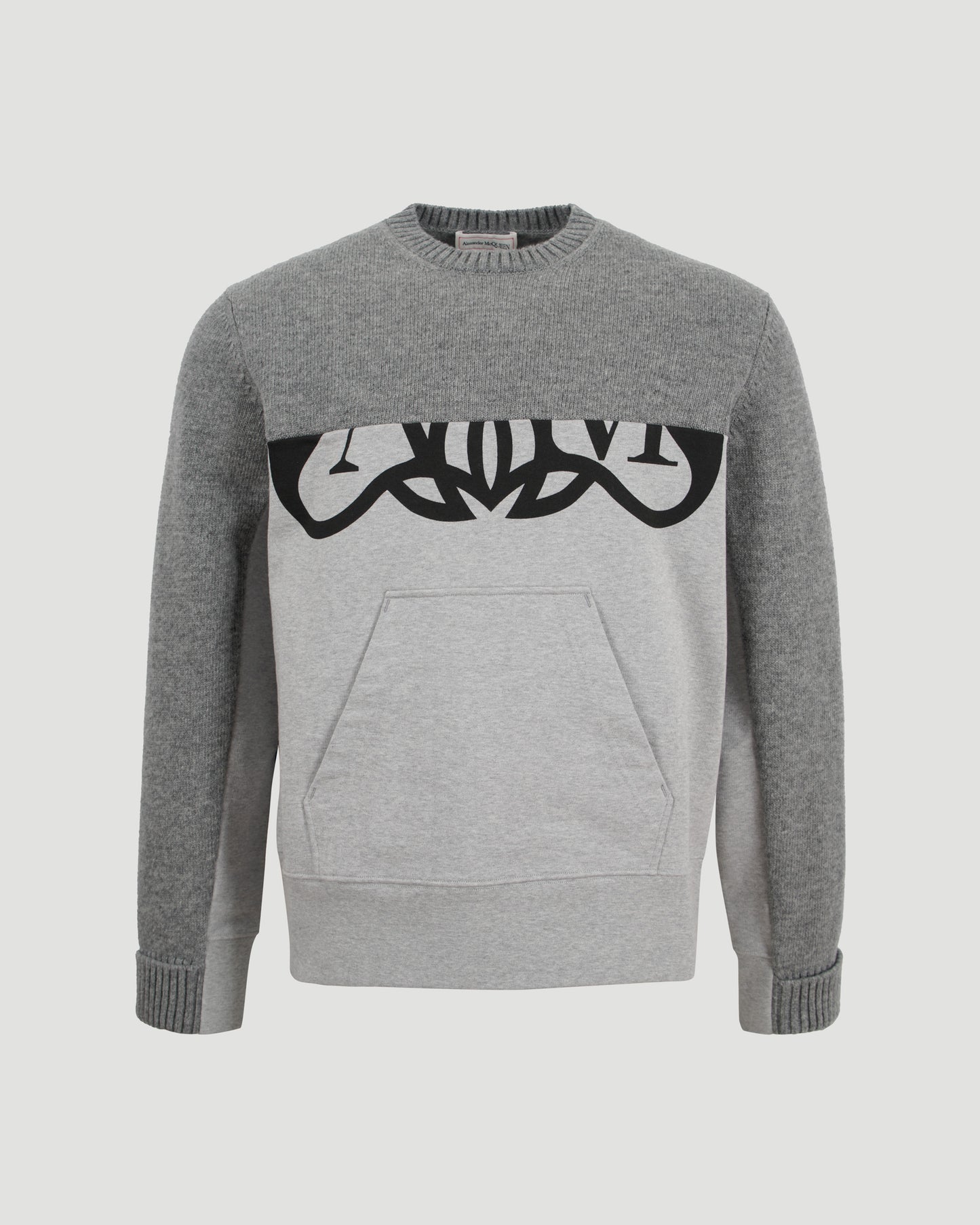 BI-MATERIAL SWEATER IN GREY