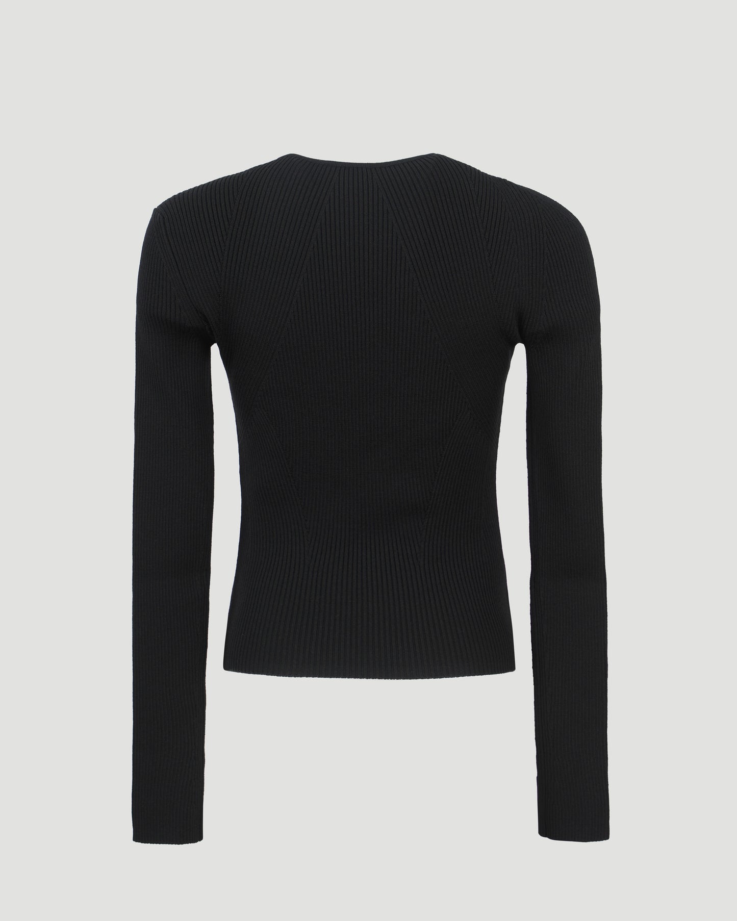 STRETCH WOOL PULLOVER WITH CUT-OUT