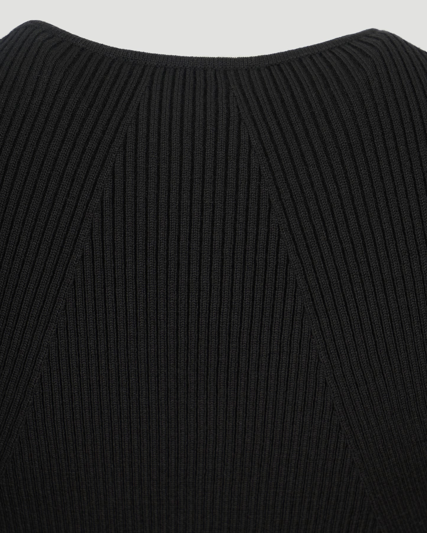 STRETCH WOOL PULLOVER WITH CUT-OUT