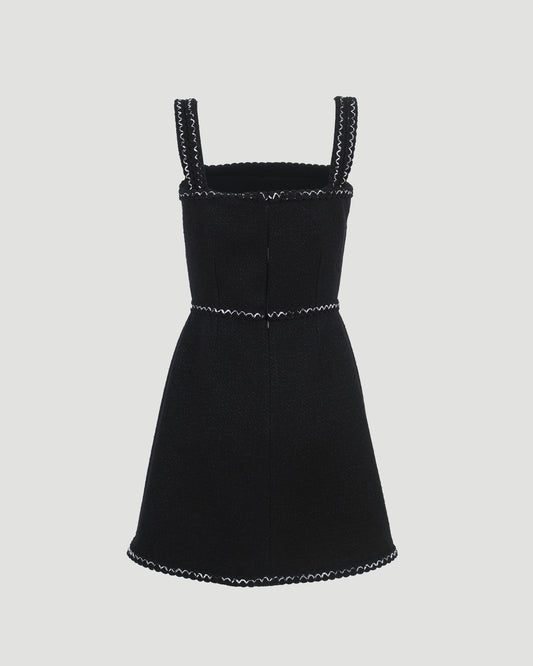 Tweed Mini Dress in Black