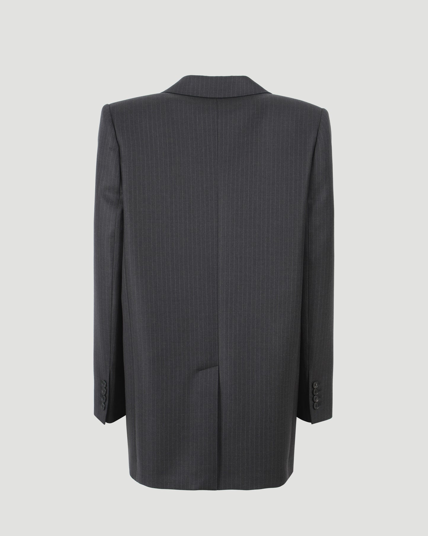 Pinstripe Cutaway Jacket in Grey