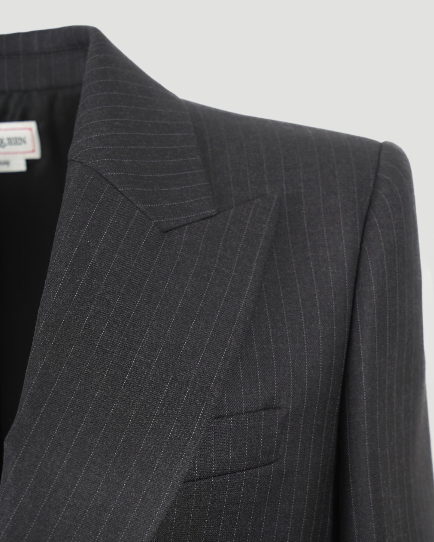 Pinstripe Cutaway Jacket in Grey