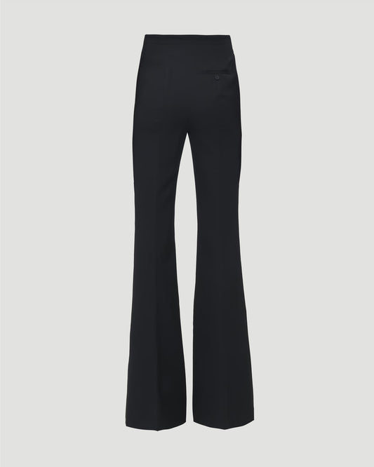 Fold-Over Waist Tailored Trousers in Black