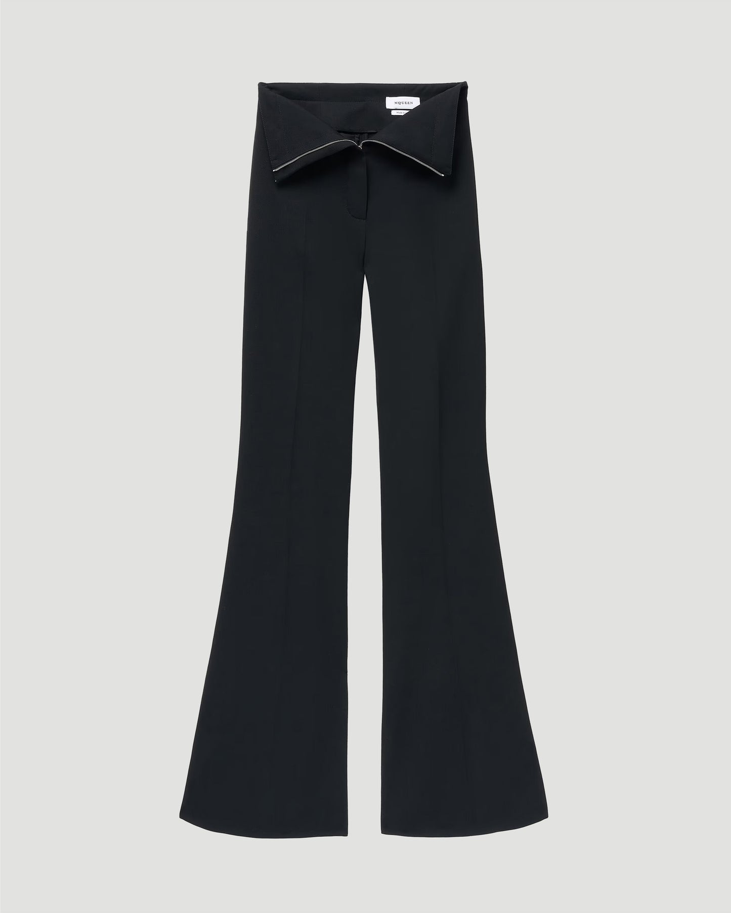 Fold-Over Waist Tailored Trousers in Black