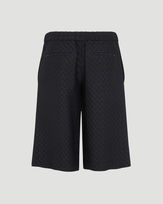 Skull Jacquard Shorts in Black