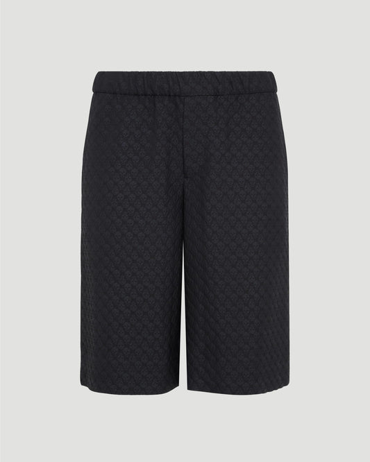 Skull Jacquard Shorts in Black