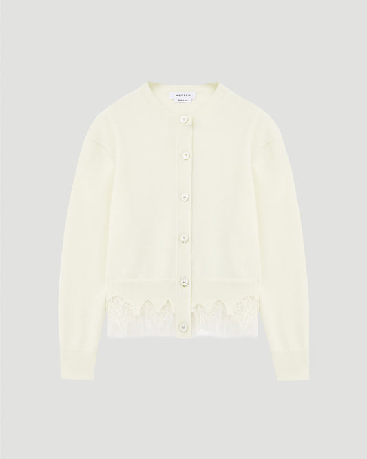 Spider Web Lace Cardigan in Ivory