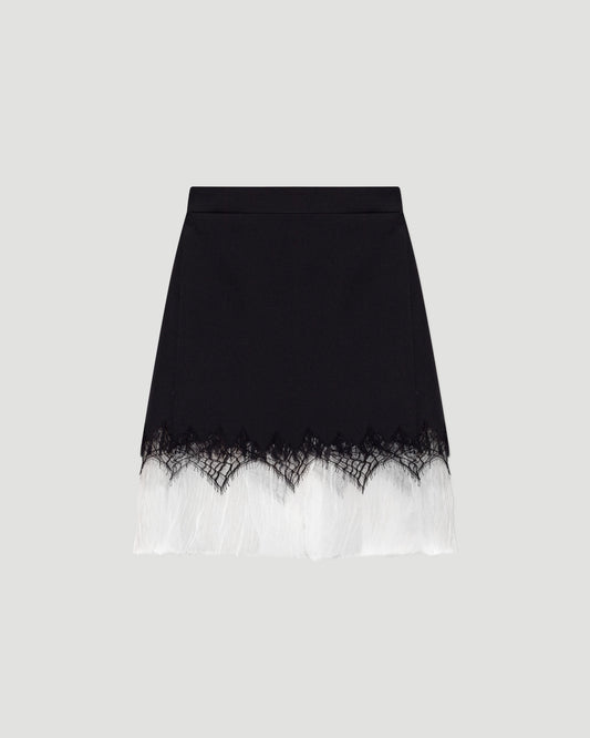 Cobweb Lace Mini Skirt in Black