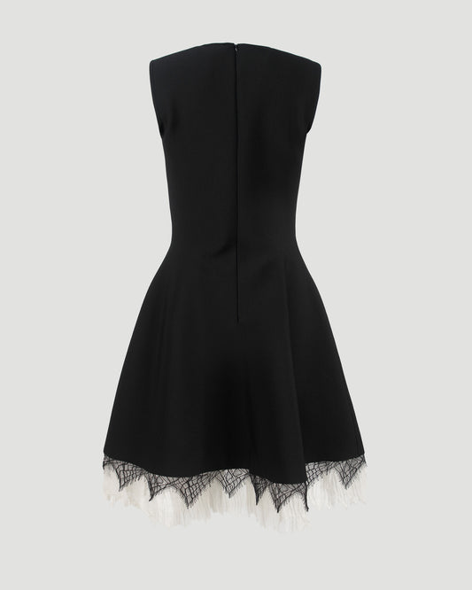 Cobweb Lace Dress in Black
