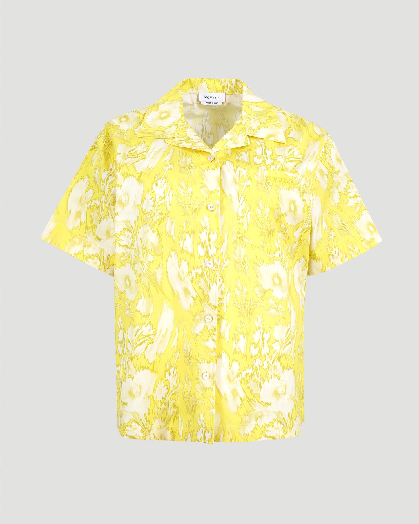 Warped Floral Hawaiian Shirt in Yellow