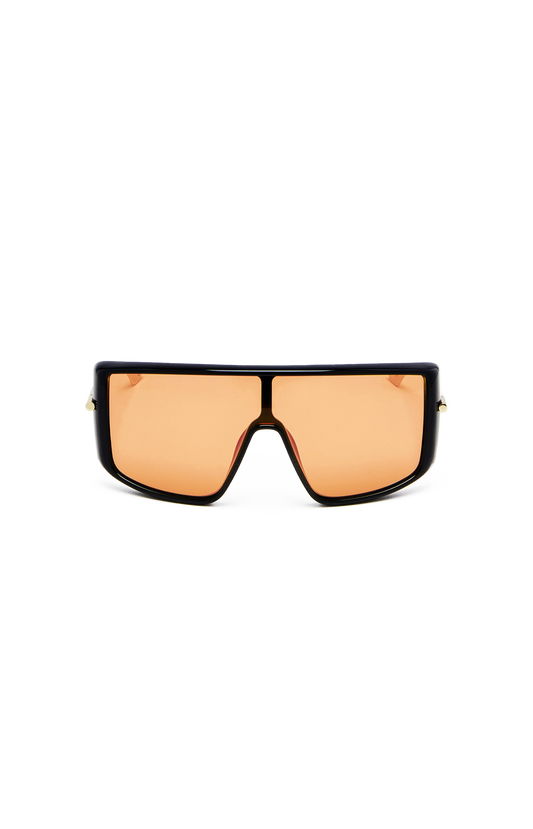Alexander McQueen Geometric Sunglasses in Black — front view