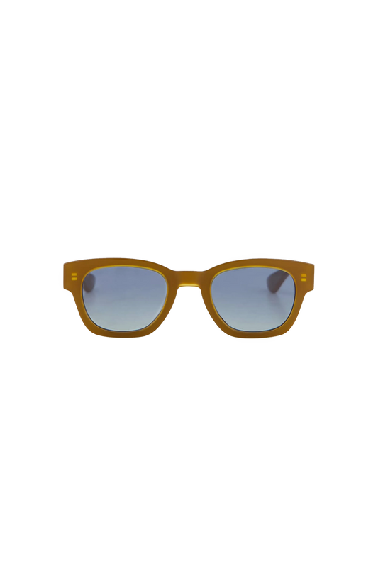 Alexander McQueen Rectangular Acetate Sunglasses in Brown/Blue — front view