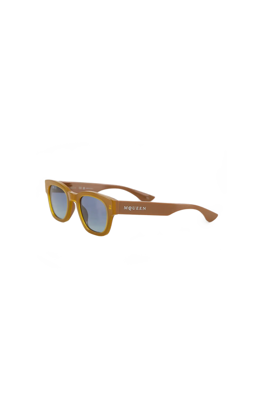 Alexander McQueen Rectangular Acetate Sunglasses in Brown/Blue — product photo 2