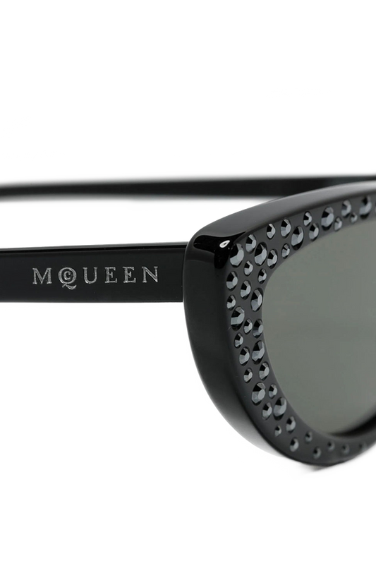 Alexander McQueen Crystal-Embellished Cat-Eye Sunglasses in Black — product photo 2