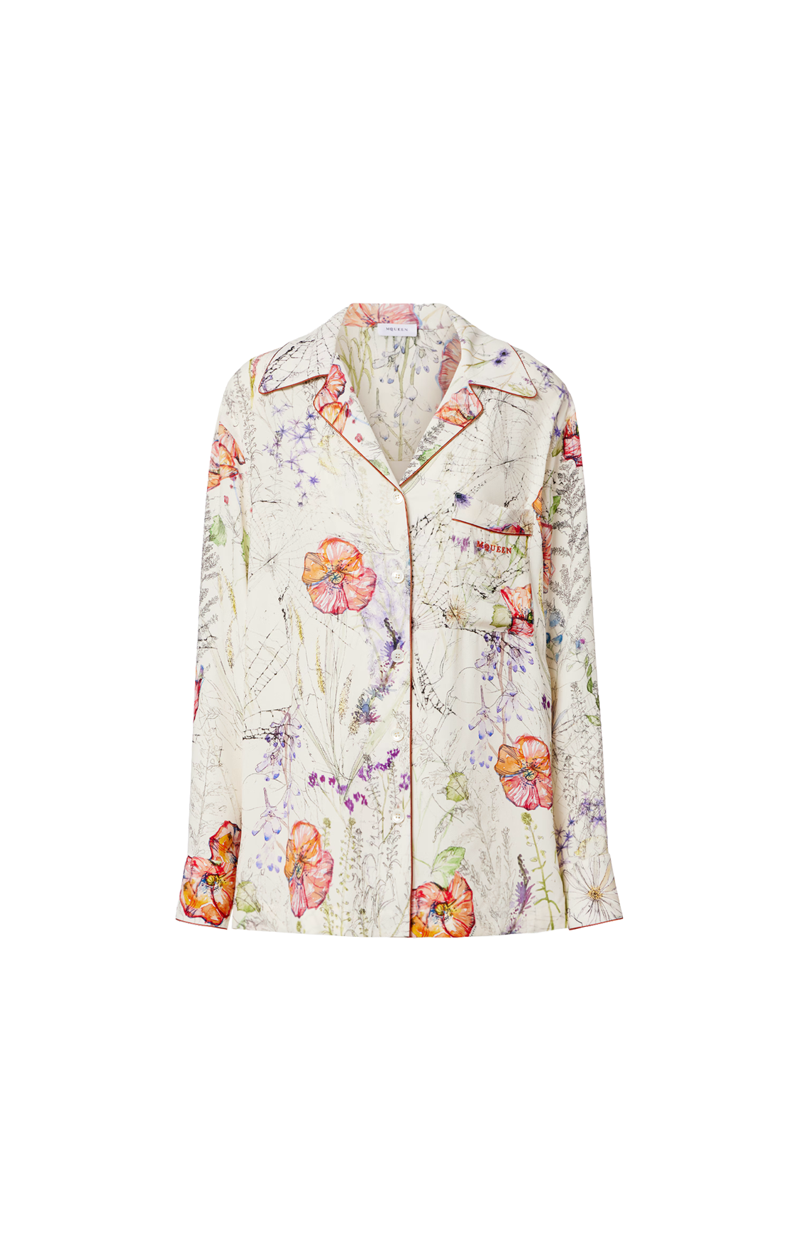 Cream Shirt with Floral Motif