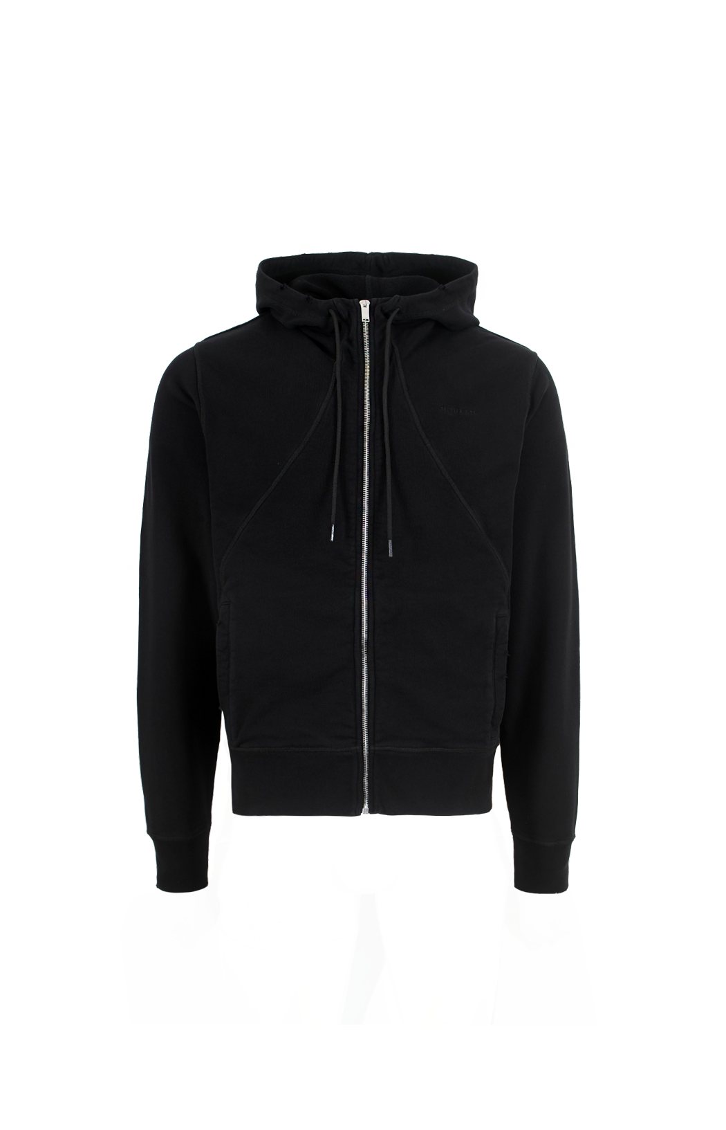 Hooded Zip Through Sweatshirt in Black